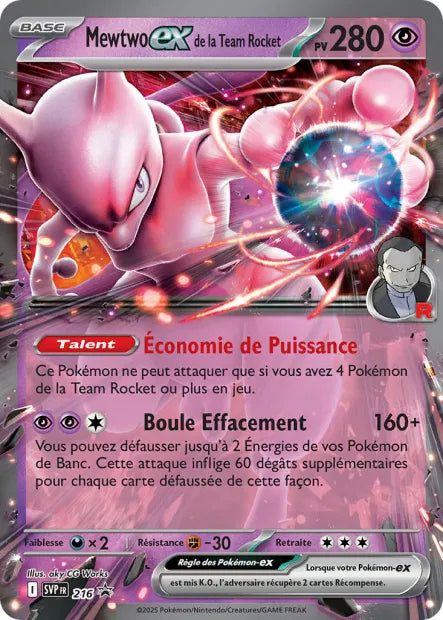 Mewtwo ex de la Team Rocket SVP 216