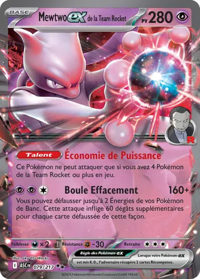 Mewtwo ex de la Team Rocket 079/217